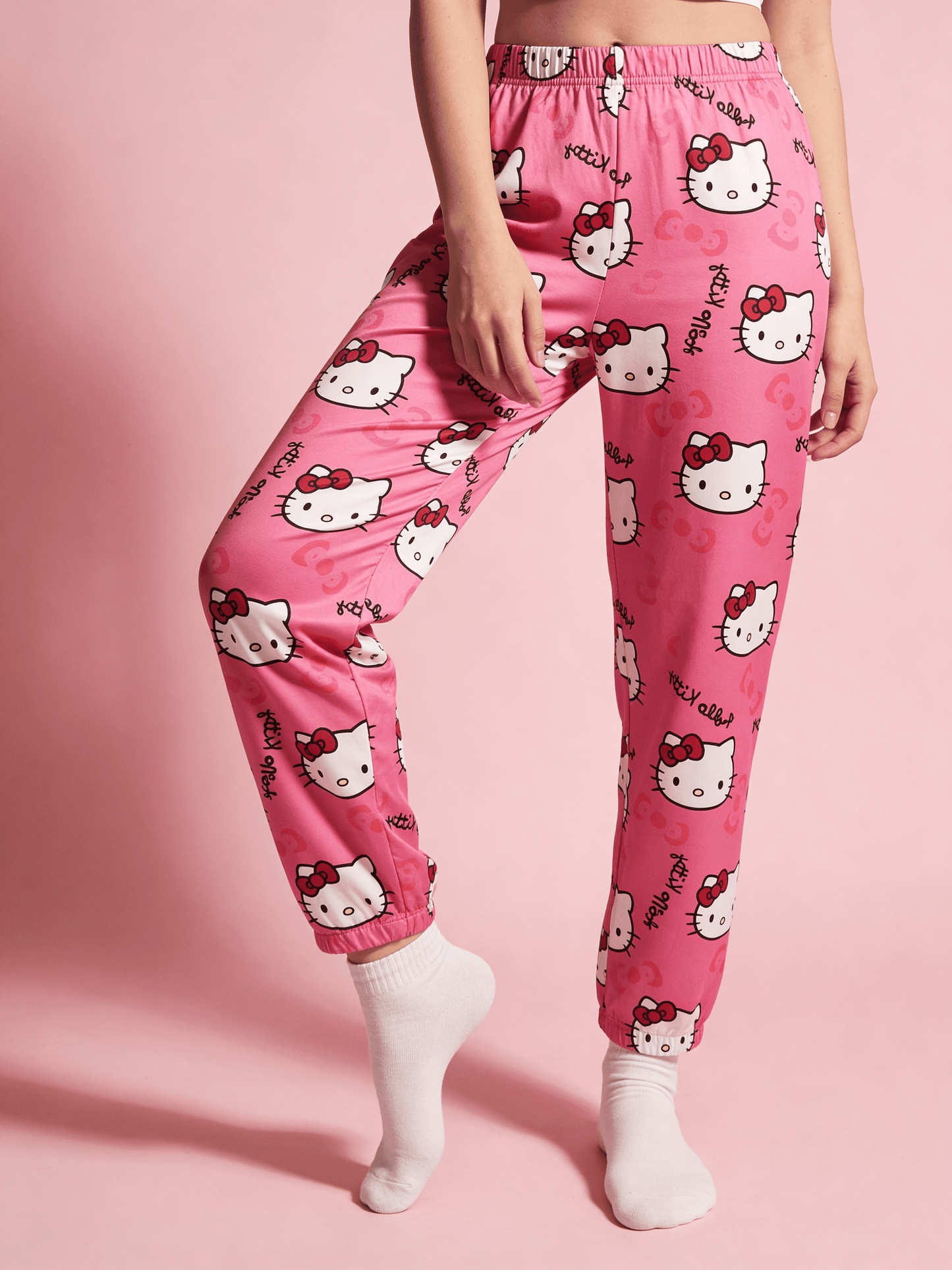 Hey Kitty Pyžamo Letní Kalhoty - Pink/Růžové