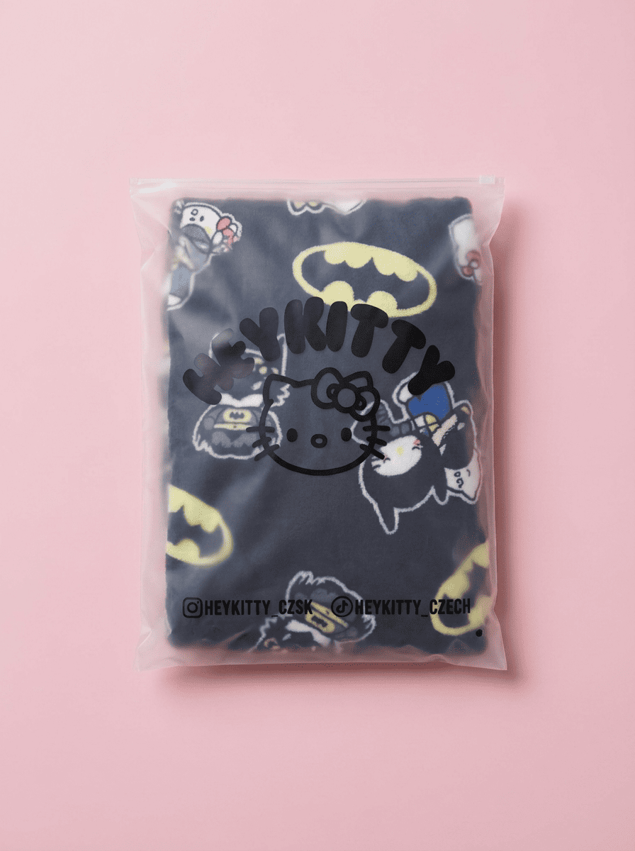 Bat X Hey Kitty Pyžamo Kalhoty - Black/Černé