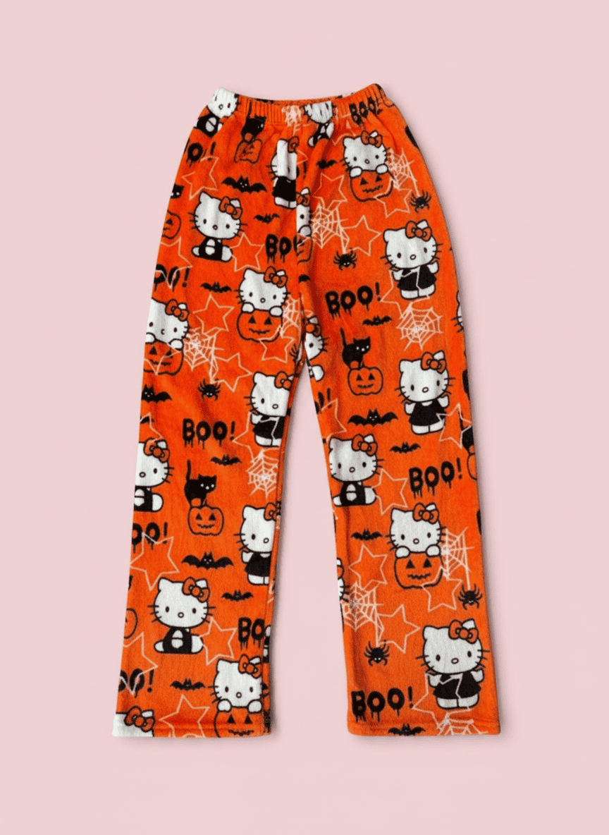 Hey Kitty Pyžamo Kalhoty - Halloween/Oranžové