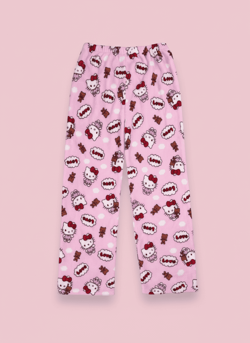 Hey Kitty Pyžamo Kalhoty - Pink Teddy
